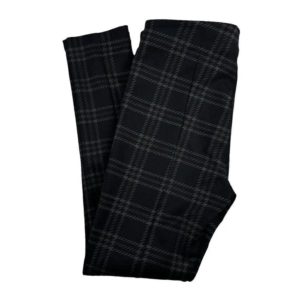 Sanctuary Windowpane Plaid Pull On Ponte Pants - Picture 3 of 6
